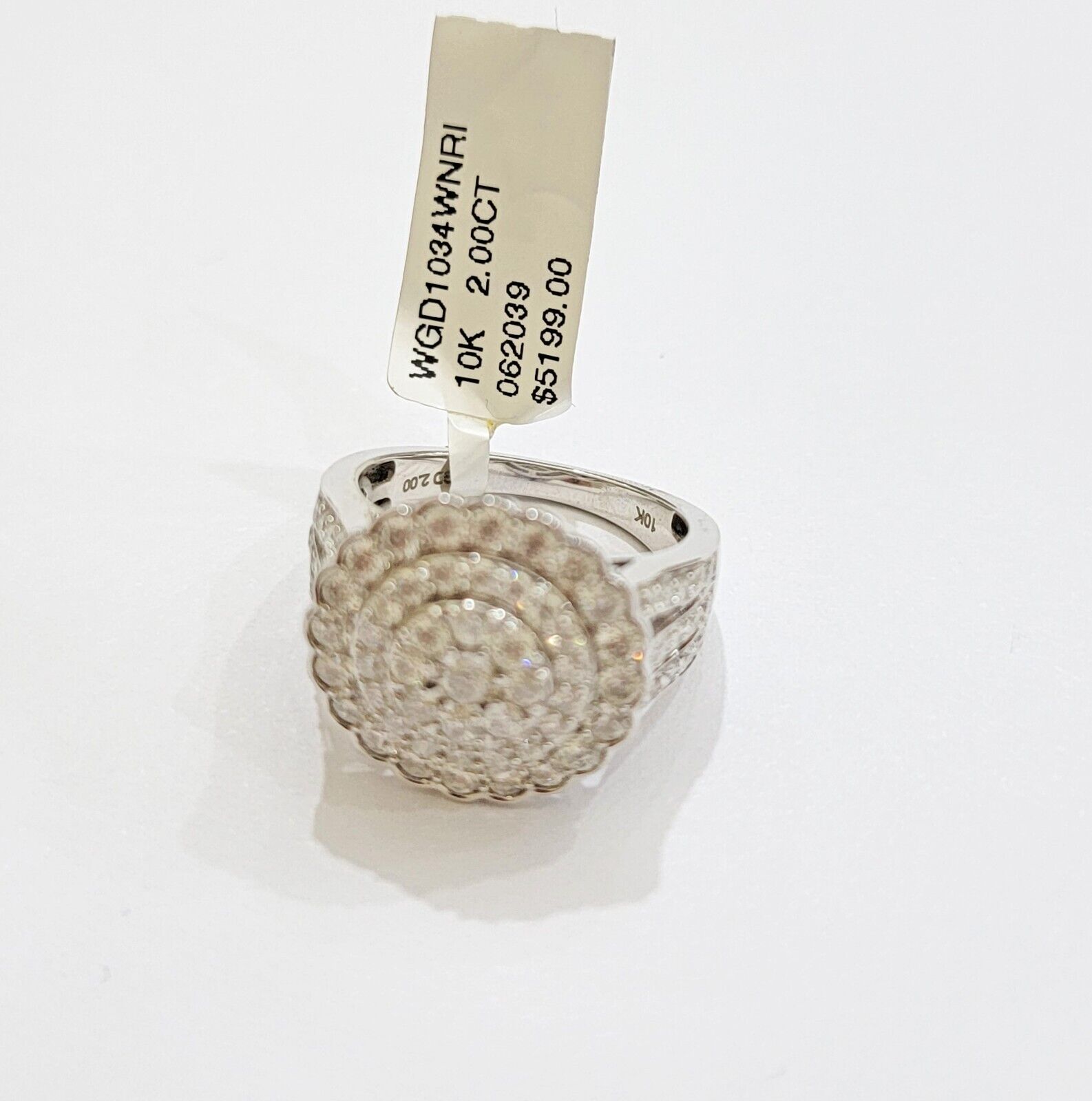 10k White Gold Diamond Ring Ladies 2CT Wedding Engagement Women Solid Band REAL - GoldenlinQ